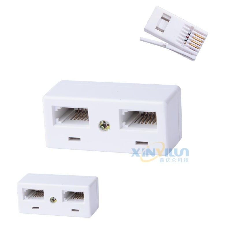 British one minute two English male to two English female RJ11 UK Telephone socket BT Telephone Adapter