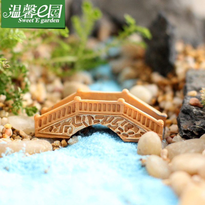 Palace Style Bridge, Small Bridge, Flowing Water, Simulated Stone Arch Bridge, Zakka Groceries, Micro Landscape Resin Ornaments