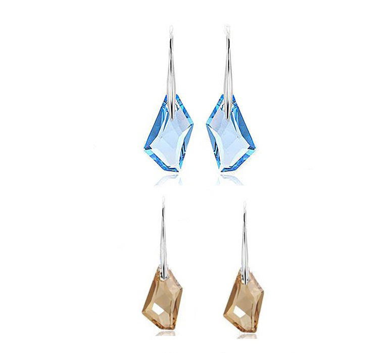 Special wholesale 925 sterling silver Austrian Crystal Star Fashion beautiful female earrings support mixed batch