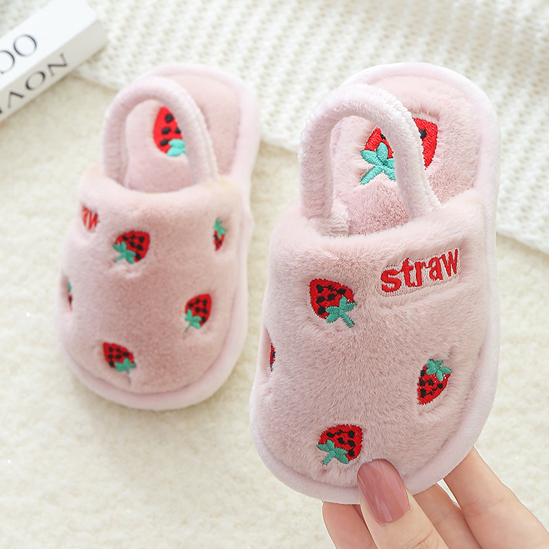 Children's Cotton Slippers Boys' Warm Winter Indoor Household Non-Slip Girl's Cute Cartoon Baby's New Cotton Slippers