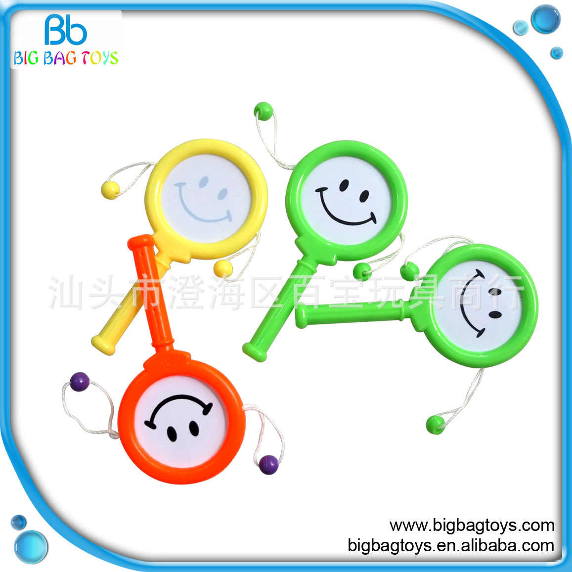 Пластиковая игрушка для детей, погремушка с улыбающимся лицом