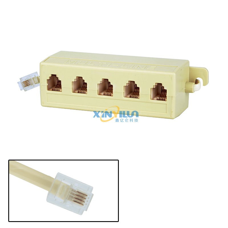 Telephone one minute five 6P4C telephone one drag five splitter splitter box RJ11 telephone adapter