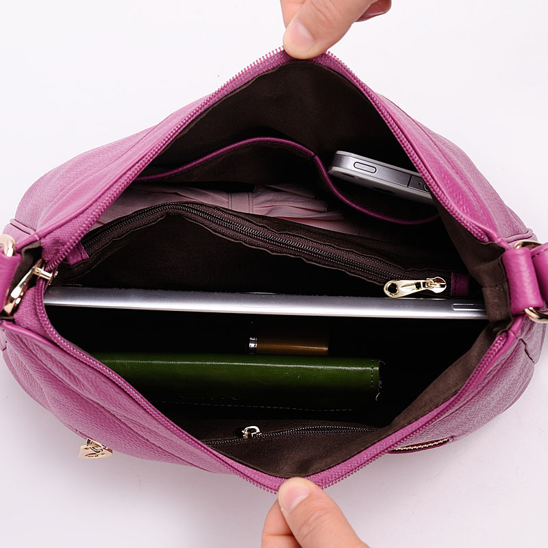 2025 Fashionable Casual Dumpling Bag Satchel One-Shoulder Cross-Body First-Layer Cowhide Genuine Leather Women's Bag Drop Shipping