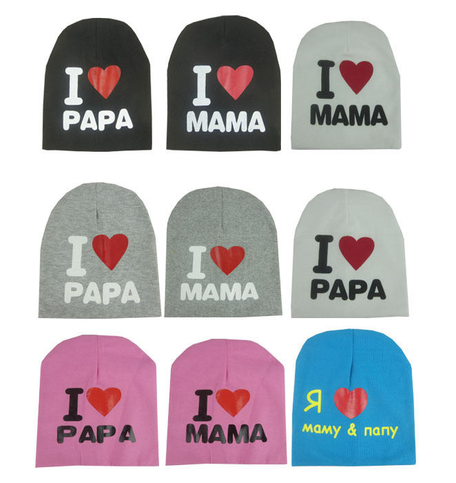 Pullover cap I love mom and dad Children's hat baby hat