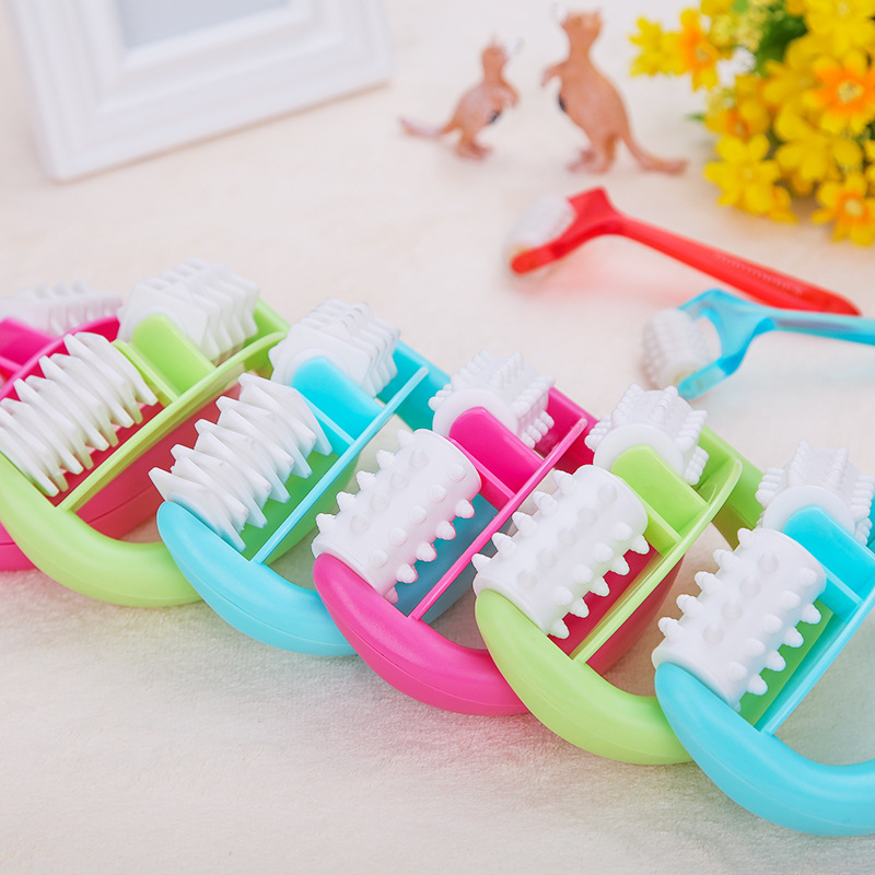 Plastic massager plastic manual roller massager double wheel massager round handle massager Taobao hot wholesale