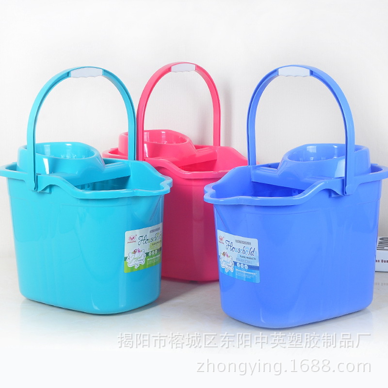 Китайско-английское пластиковое ведро для мопа 3001 глубокая дехидратация ведро для уборки тканевый моп с поворотным ведром многофункциональное ведро с колесами оптом