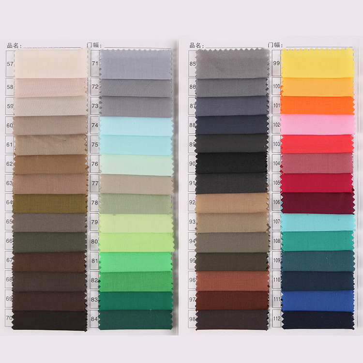 In stock wholesale TC plain polyester cotton cloth 96*72 woven shirt pocket cloth fashion genuine lining fabric