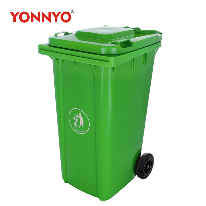 Yongyao factory direct sales 240L plastic trash can thickened trailer outdoor sanitation trash can warranty for two years