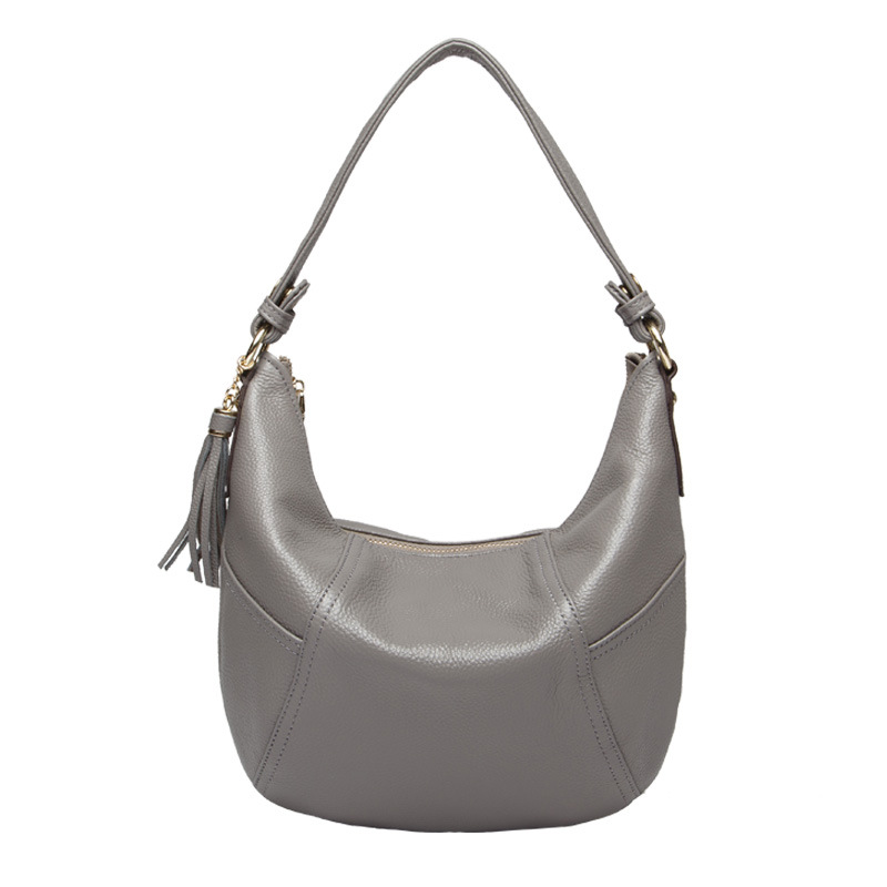 2025 Spring New Casual Easiest for Match Crossbody Bag Hand-Held Shoulder Women's Dumpling Bag First Layer Cowhide Genuine Leather Women's Bag