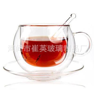 Factory wholesale glass small cup and saucer 90mm small plate household tea set accessories saucer