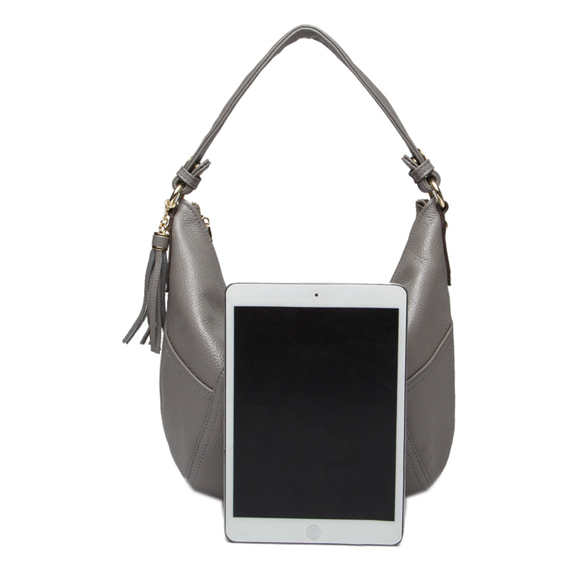 2025 Spring New Casual Easiest for Match Crossbody Bag Hand-Held Shoulder Women's Dumpling Bag First Layer Cowhide Genuine Leather Women's Bag