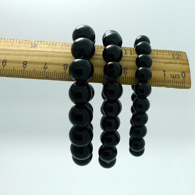 Various Specifications of Imitation Obsidian Bracelets That Do Not Peel Off, Natural Color Glass Beads, Textured Black Bracelets, Live Broadcast Gifts for Delivery