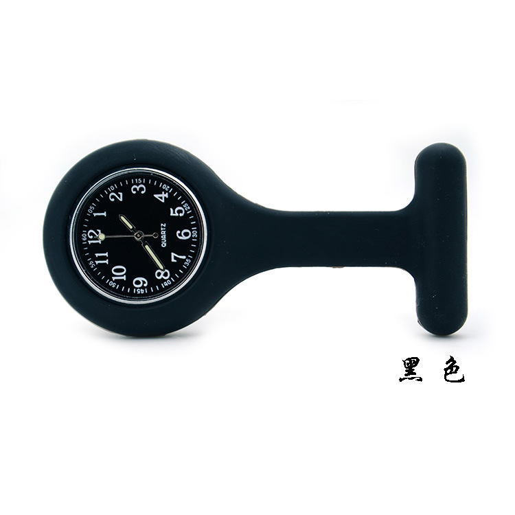 Manufacturer Wholesale Luminous Pointer Silicone Nurse Watch Nurse Hanging Watch Hospital Pin Nurse Chest Watch Color Dial
