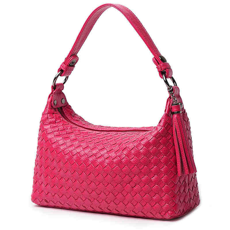 2025 New Korean Style Fashion Hand-Woven Women's Handbag Single Shoulder Crossbody Bag First Layer Cowhide Genuine Leather Women's Bag