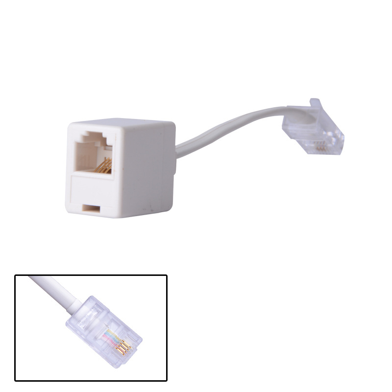 Кабель RJ45 в RJ11 адаптер для телефонной линии 8P8C в 6P4C