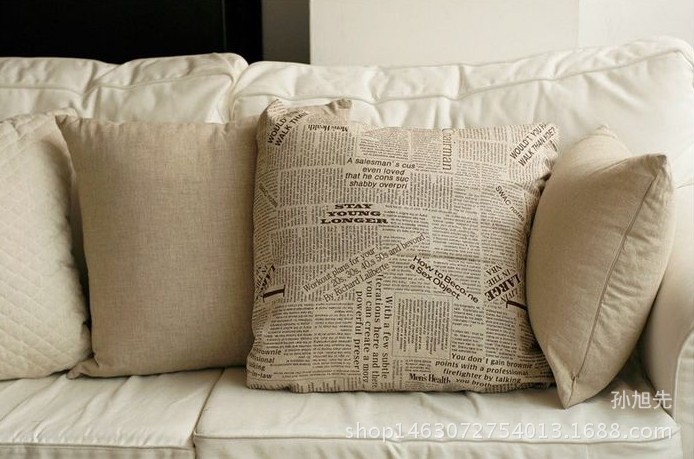 Washing process English letter newspaper linen cloth background tablecloth sofa cotton linen cloth spot special Wholesale