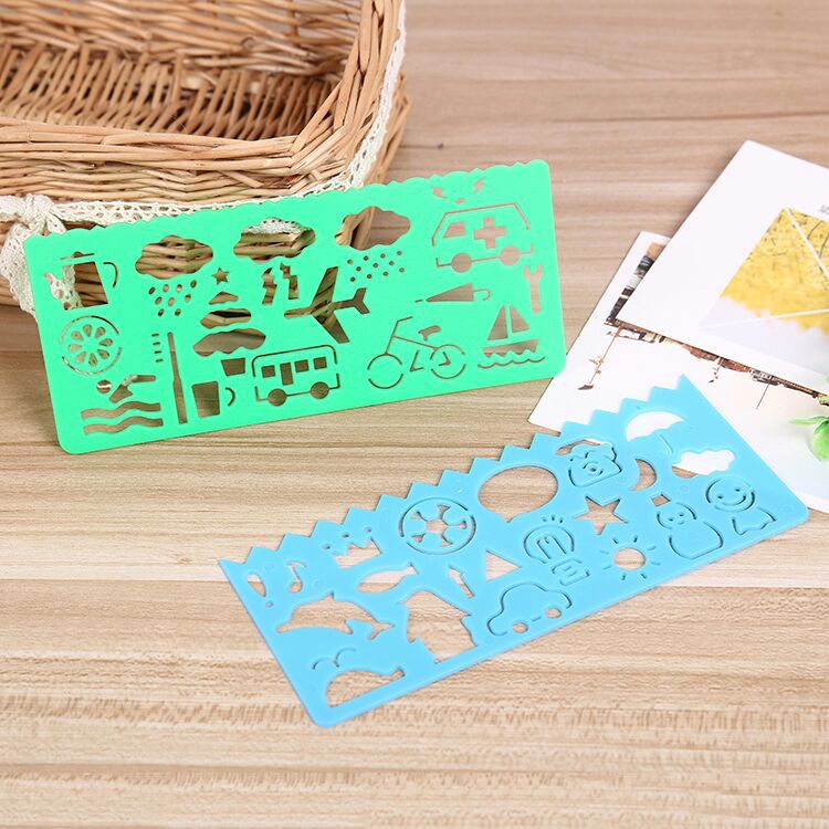 Children's Ruler Painting Ruler Template Ruler Thousand Flower Ruler Student Drawing Ruler School Supplies Single Bulk Price