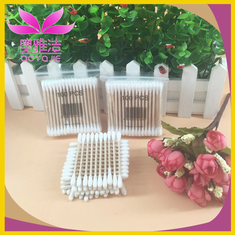 Оптовая продажа одноразовых ватных палочек с бамбуковой палочкой 80 штук