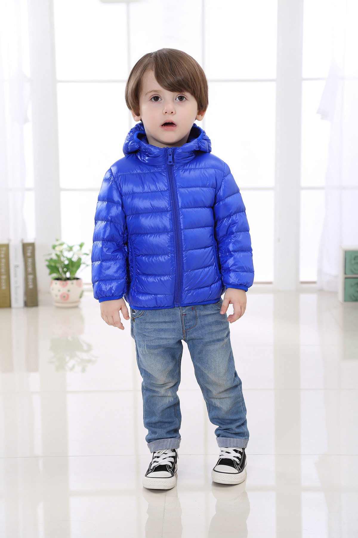 New Children's Wear Down Jacket Lightweight Hooded Long-sleeved Solid Color Men's and Women's Children's Down Jacket Coat Custom-made