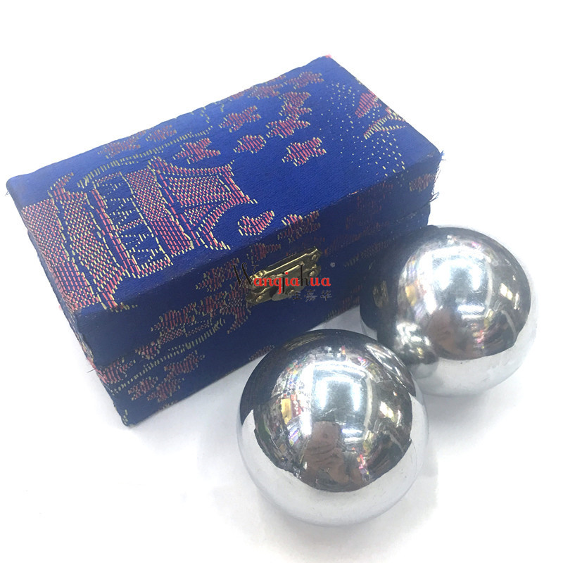 Baoding iron ball solid hollow steel ball fitness handball for middle-aged and elderly people health massage hand ball 53mm cross-border