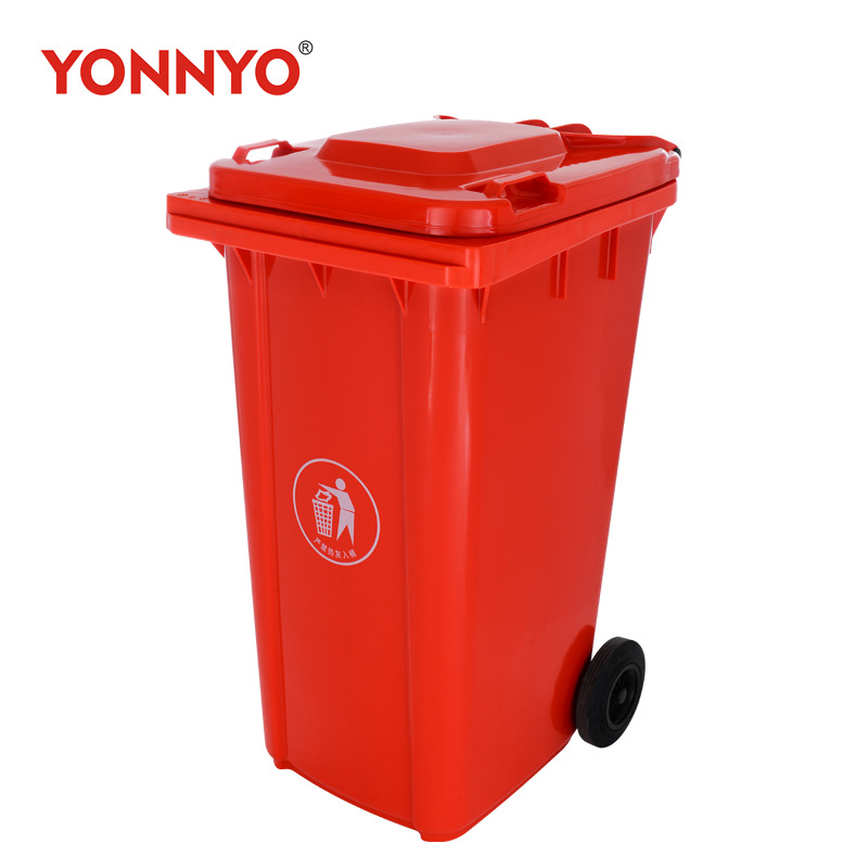 Yongyao factory direct sales 240L plastic trash can thickened trailer outdoor sanitation trash can warranty for two years
