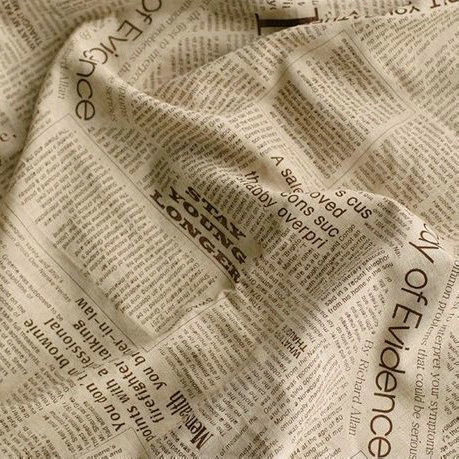 Washing process English letter newspaper linen cloth background tablecloth sofa cotton linen cloth spot special Wholesale