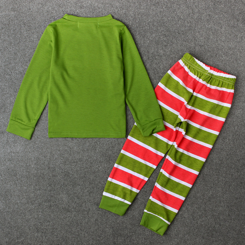Boys and Kidsren Export European and American Spring and Autum Christmas Santa Claus Stripesd Home Clothes Two-piece Set Kidsren's Clothing ins