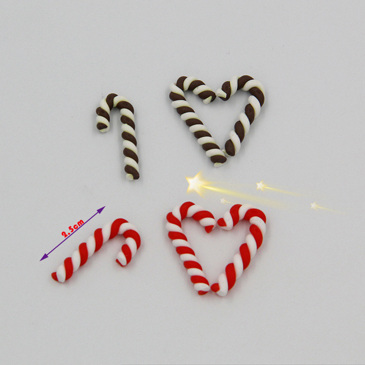 Factory selling soft pottery Christmas crutches simulation cream glue mobile phone shell material diy jewelry accessories soft pottery art products