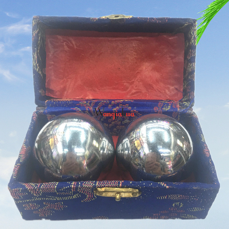 Baoding iron ball solid hollow steel ball fitness handball for middle-aged and elderly people health massage hand ball 53mm cross-border