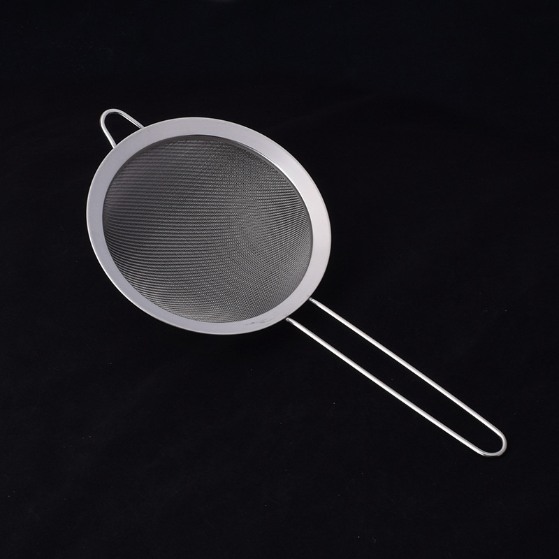 304 Stainless Steel Colander Kitchen Household Mesh Leakage Oil Fishing Spoon Soybean Milk Pointed Ear Mesh Leakage Flour Filter Mesh Sieve