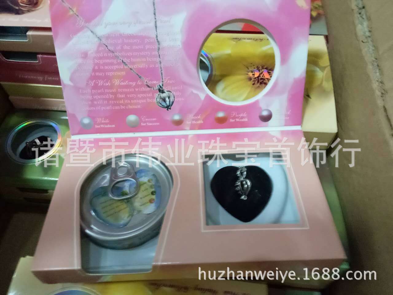 Freshwater Pearl Gift Set Vacuum Packaging Clam Can Metal Necklace Pendant Pearl Gift Box Set