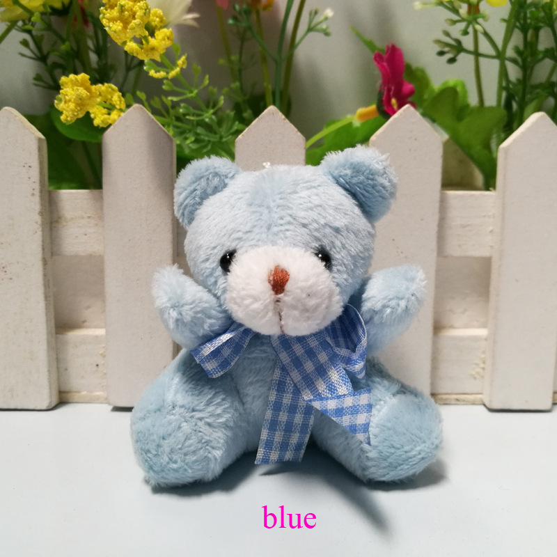 5.5cm Plaid Bow Tie Bear, Bear Pendant Wedding Candy Doll Backpack Wedding Candy Box Plush Doll