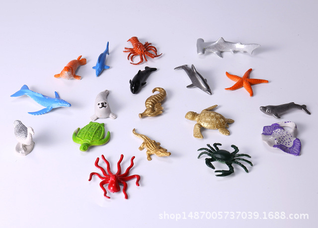 Mini small animal suit solid wild animal marine dinosaur simulation model toy factory direct sales
