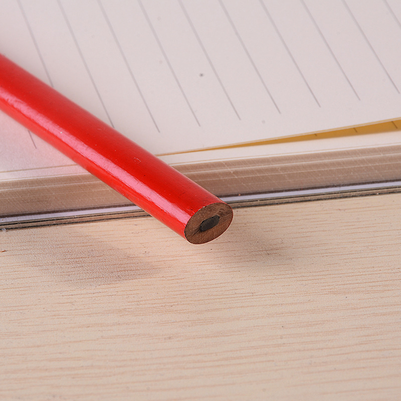 2019 New drawing black core pencil woodworking red flat head black core pencil woodworking writing pen factory direct sales