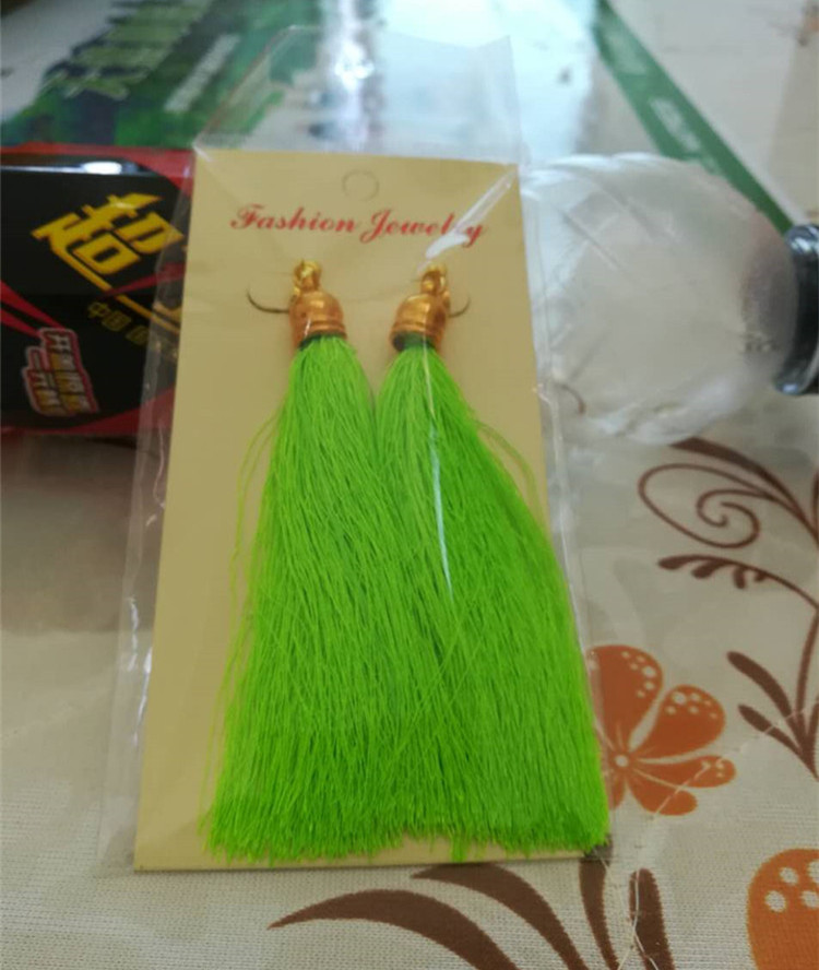 Tassel earrings Latin dance girls without ear hole tassel earrings Latin long tassel children Korean jewelry