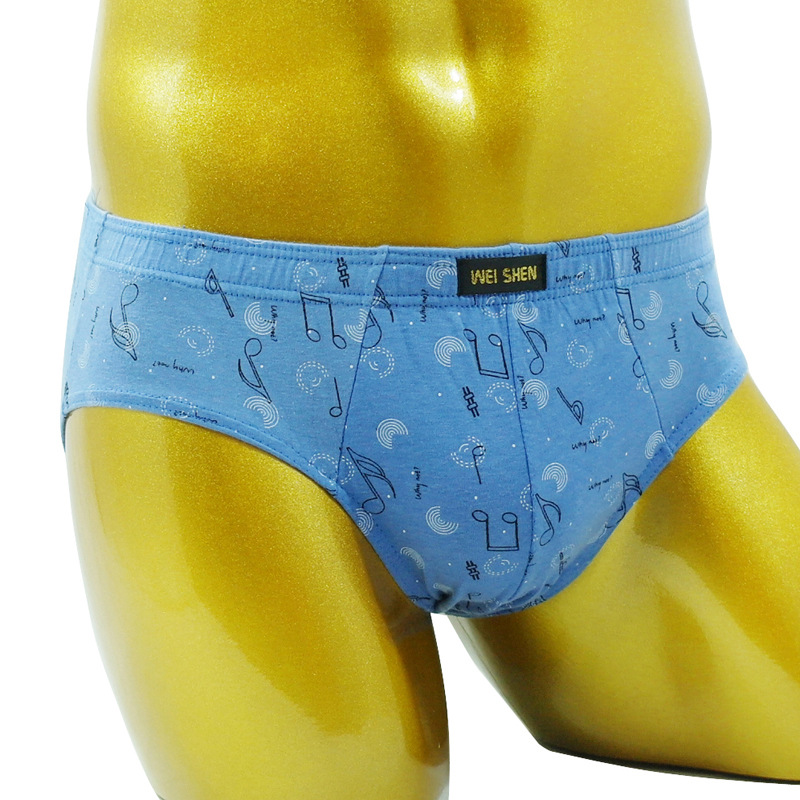 Zhongshan Inner Pants Factory Men's Underwear Briefs Cotton Printed Multicolor Briefs Middle-aged Pants