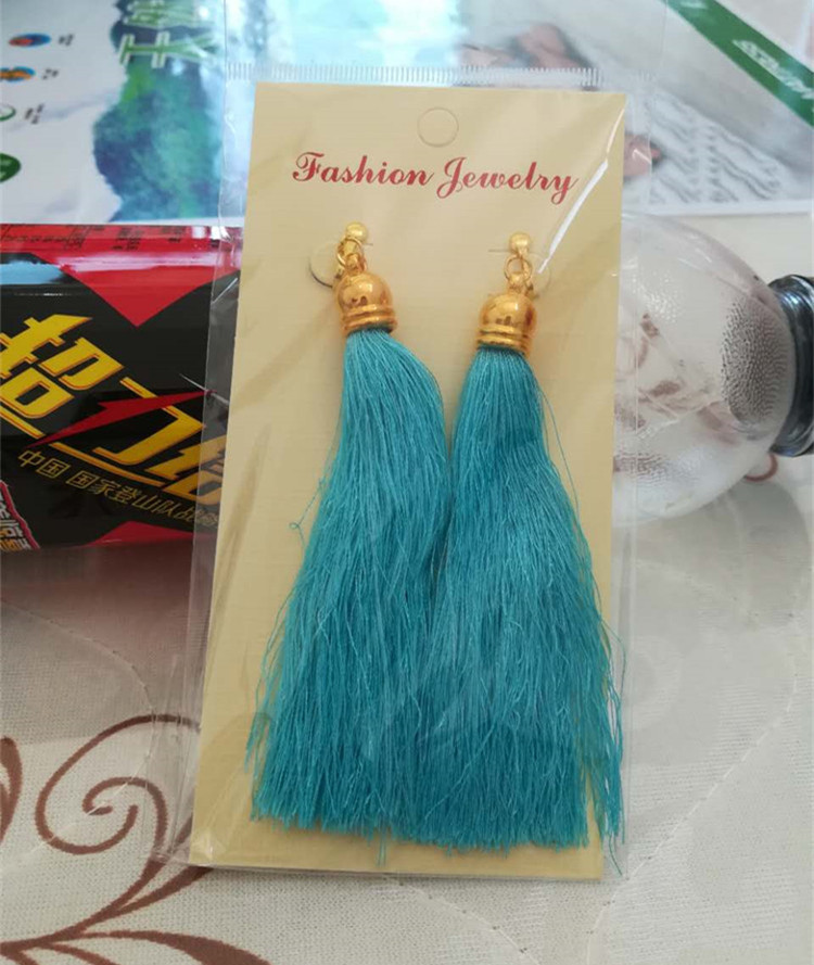 Tassel earrings Latin dance girls without ear hole tassel earrings Latin long tassel children Korean jewelry