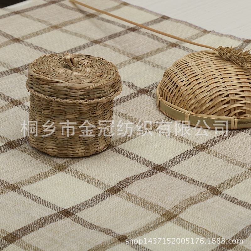 Sofa Fabric Coarse Linen Fabric Solid Color Cotton and Linen Fabric Handmade Bag Background Old Coarse Plaid Fabric