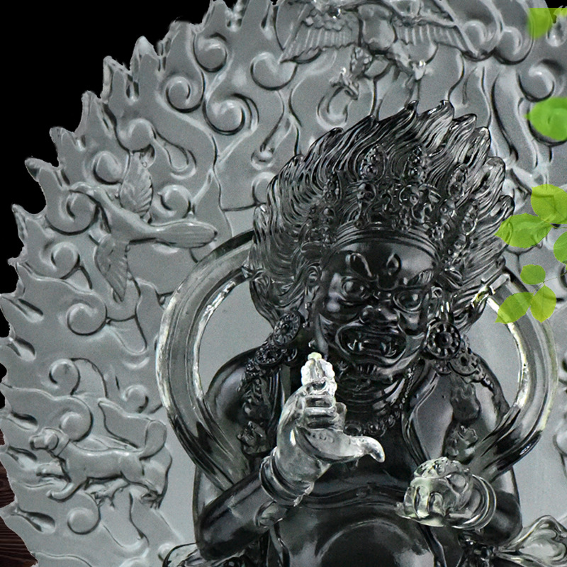 Coloured glaze black god of wealth handicraft five surname god of wealth water god of wealth buddha ornaments temple home decoration buddha supplies