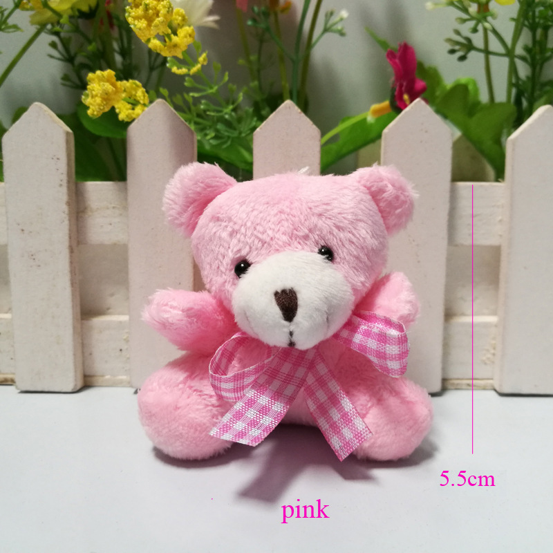 5.5cm Plaid Bow Tie Bear, Bear Pendant Wedding Candy Doll Backpack Wedding Candy Box Plush Doll