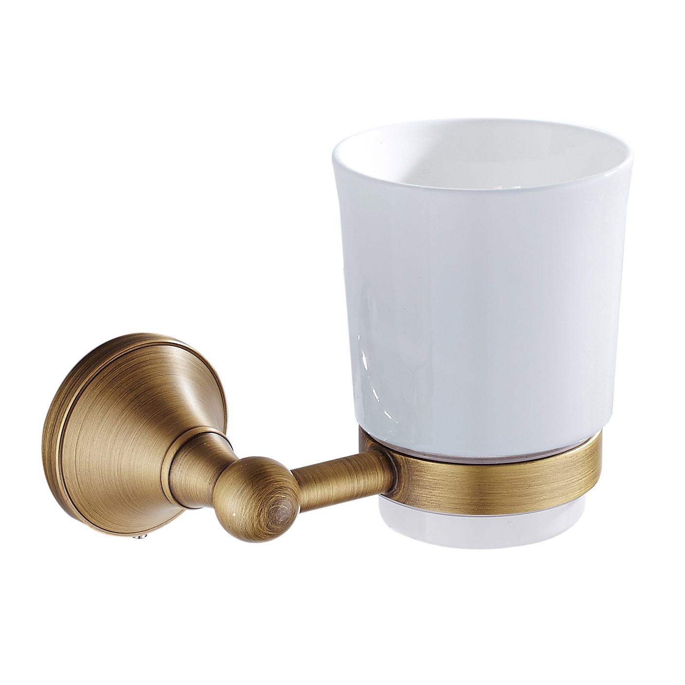 Brass bronze bathroom hardware pendant antique color single cup holder toilet gargle Cup storage can be a generation of hair