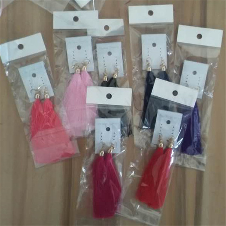 Tassel earrings Latin dance girls without ear hole tassel earrings Latin long tassel children Korean jewelry