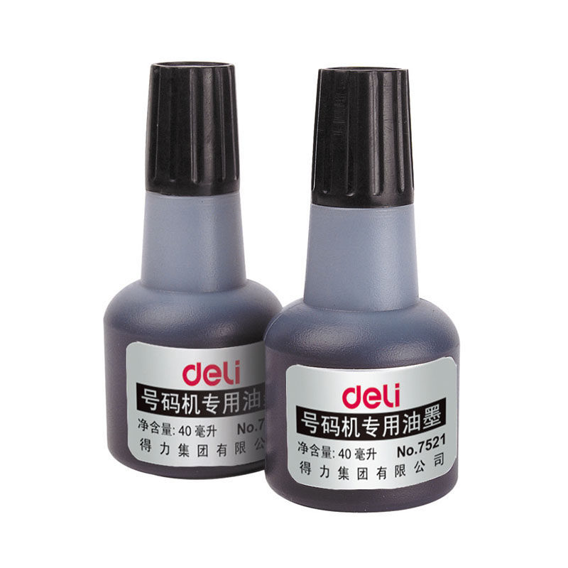 Deli 7521 Black Ink/ink for Automatic Coding Machine Special Ink 40ml