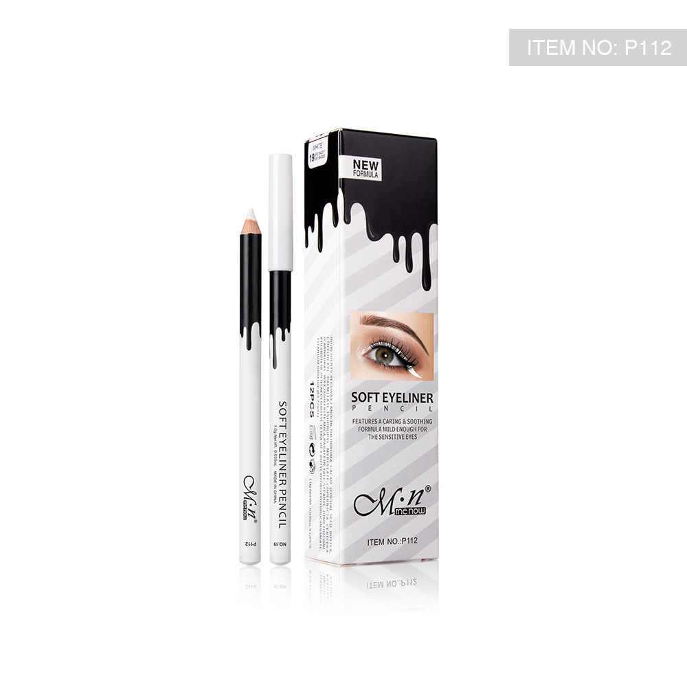 Menow Silkworm White Brightening Highlight Pen 12 Pieces/Box Long-Lasting Waterproof Eyeshadow Pen Factory Direct Sales