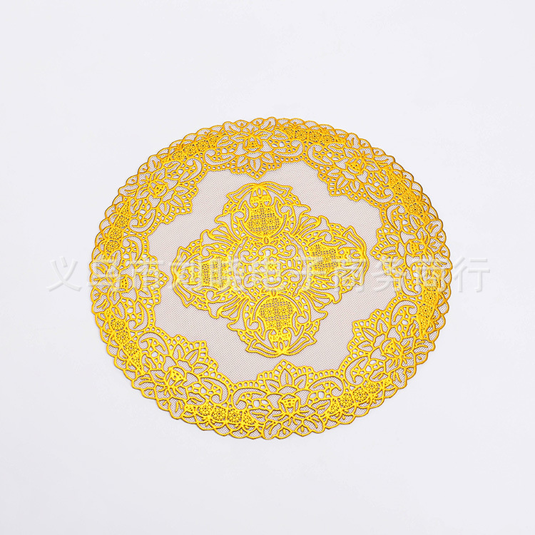Factory direct pvc bronzing coaster Western mat ashtray mat mat heat insulation pad round 20cm