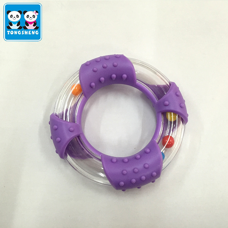 Прозрачный кольцевой погремушка для детей 80 мм