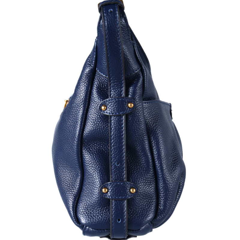 2025 Spring New Korean Style Fashion Easiest for Match Pleated Dumpling Bag Single Shoulder Diagonal Bag First Layer Cowhide Genuine Leather Women's Bag