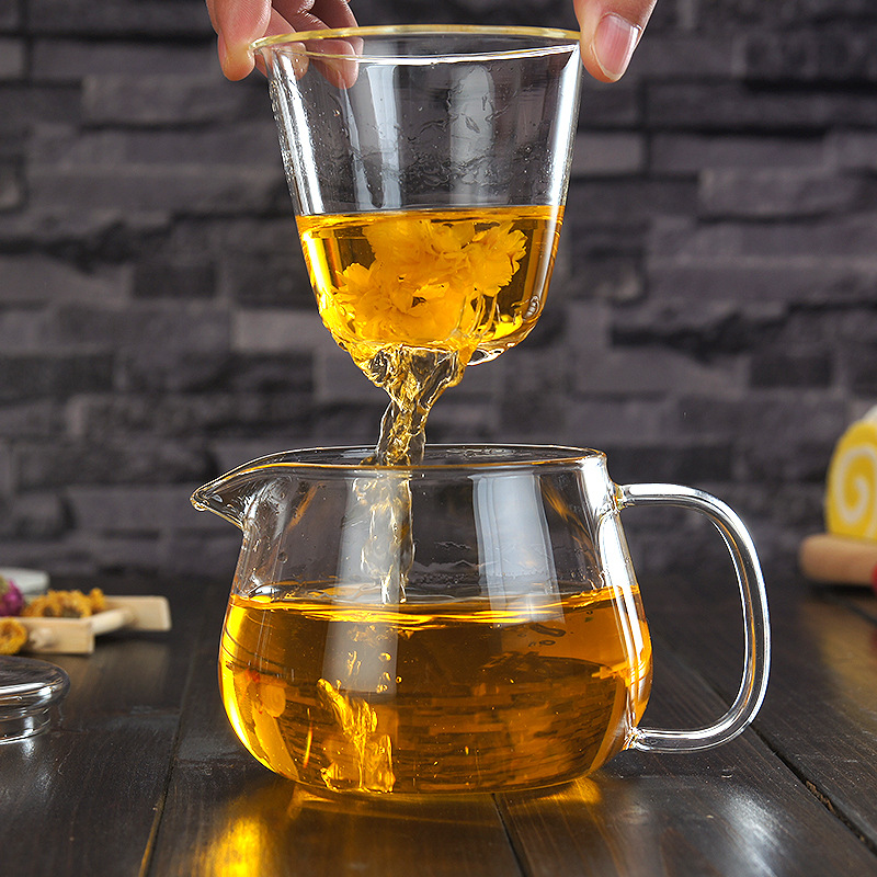 Glass tea set flower teapot three-piece filter teapot suit glass coffee pot factory wholesale