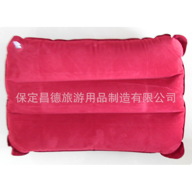 Manufacturer Supplies Inflatable Pillow Rectangular Flocking Pillow Outdoor Travel Headrest Wholesale Air Travel Air Pillow Square