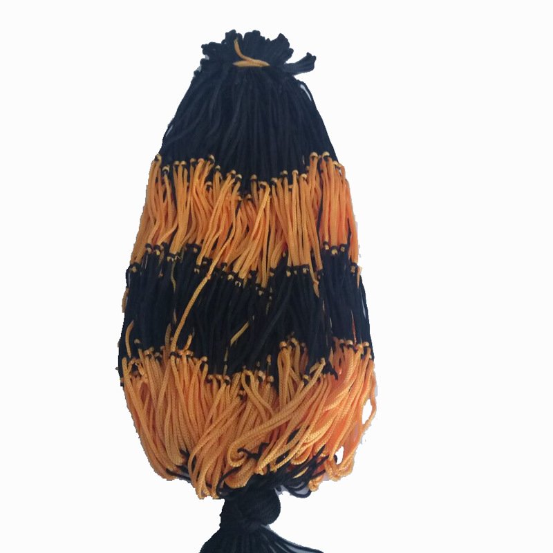 Factory Direct elastic black and yellow two-color football tennis net bag thick nylon basketball net bag gift wholesale